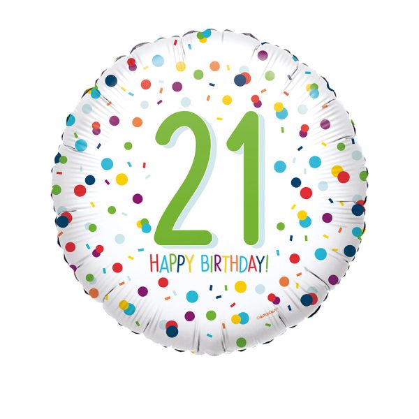 21st Birthday Balloon - Magnolia the Florist This eye‑catching balloon measures approximately 18 inches and comes inflated with helium, complete with a ribbon and a sturdy balloon weight, ready to display or gift the moment it arrives. Please note: designs will vary, and the image shown is an example. Each balloon is chosen to suit the occasion, ensuring a bright, joyful addition to their special 21st birthday.  1