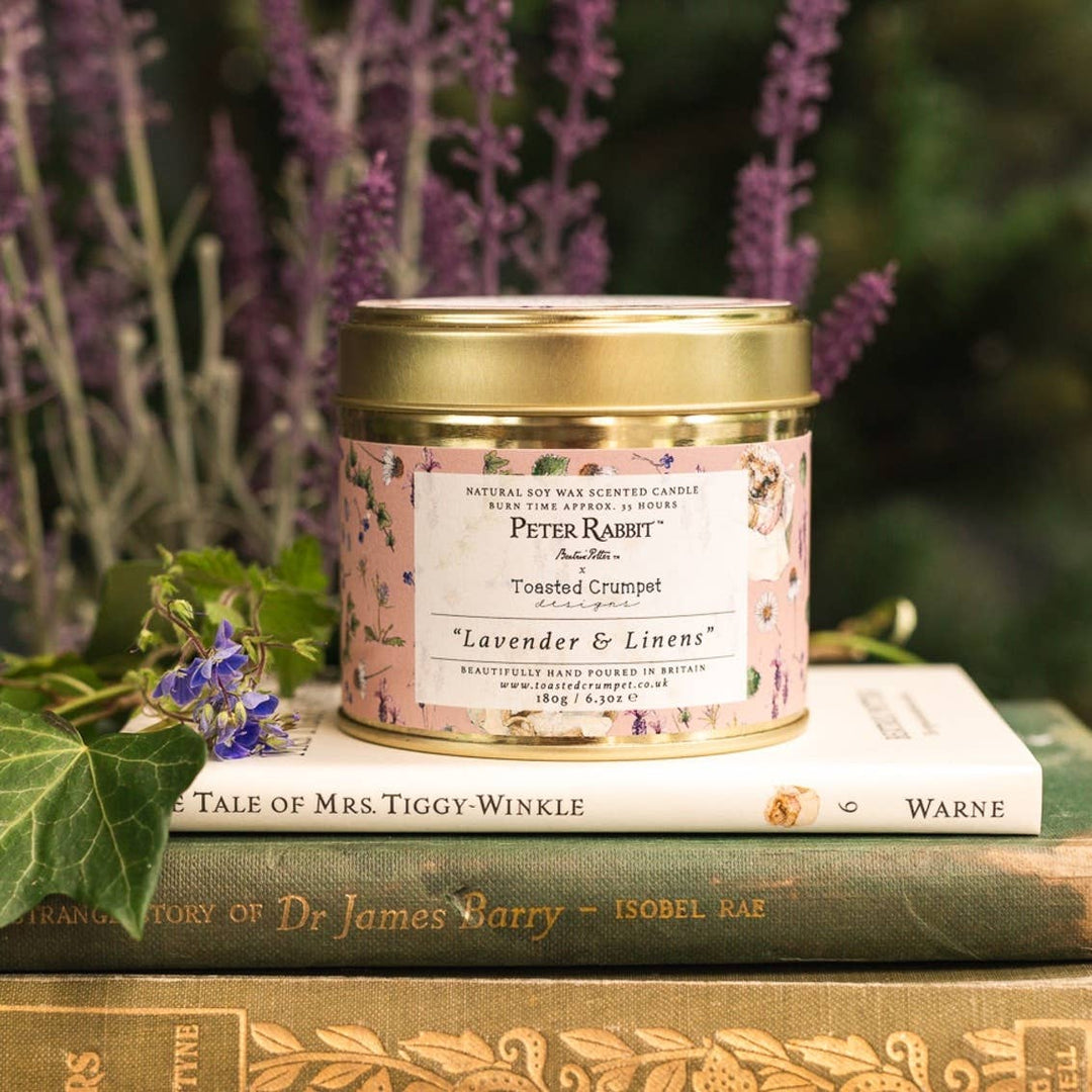 Mrs. Tiggy-Winkle "Lavender & Linens" Candle in a Matt Gold - Magnolia the Florist Mrs. Tiggy-Winkle "Lavender & Linens" Candle in a Matt Gold Tin Tin Candle  1