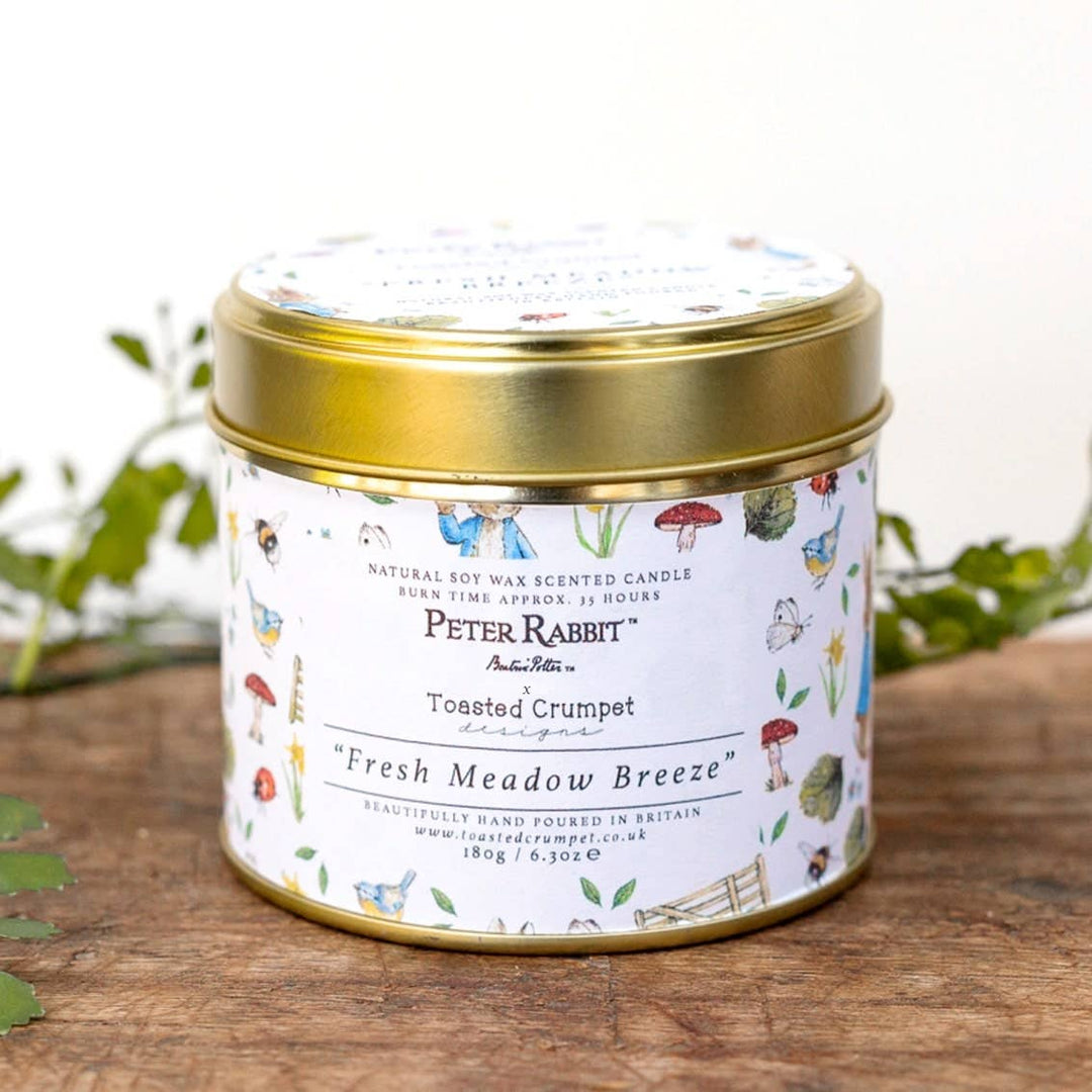 Peter Rabbit "Fresh Meadow Breeze" Candle Candle in a Matt - Magnolia the Florist Peter Rabbit "Fresh Meadow Breeze" Candle Candle in a Matt Gold Tin Tin Candle  1