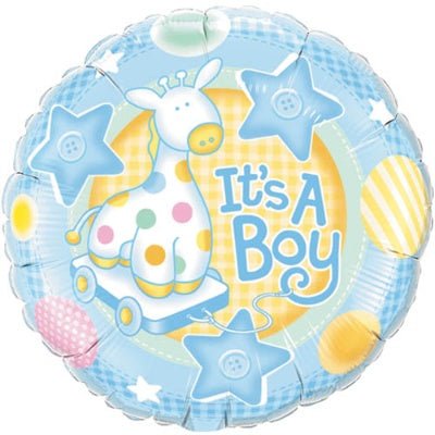 Baby Boy Foil Balloon - Magnolia the Florist Greet the newest arrival with this Baby Boy Foil Balloon. Its large size and charming design make it perfect for celebrating any little one. This balloon is crafted out of foil and is sure to be the highlight of the occasion.  1